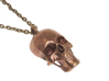 Human skull pendant - 30 mm 3d printed Raw bronze pendant on chain