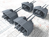 1/144 Tribal Class 4.7" MKXII CPXIX Twin Mounts x4 3d printed 3d render showing assembled set