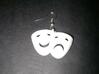 Tragedy & Comedy Mask Earring 3d printed printed, not sanded