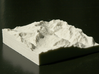 3''/7.5cm Oberland Peaks, Switzerland, Sandstone 3d printed Photo of actual model, highlighting the Eiger Nordwand.