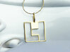 Tetromino Pendant - Square 3d printed Tetromino Pendant Square in Gold Plated Brass