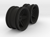 M-Chassis Wheels - Coffin Spokes - +3mm Offset 3d printed 