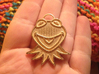 Gold Kermit Pendant 3d printed Actual print in polished gold steel