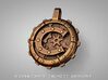 Steampunk Monogram Pendant "C" 3d printed ZBrush Rendering approximating a bronze finish. Actual Bronze finish may look a bit different.