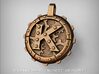 Steampunk Monogram Pendant "K" 3d printed ZBrush Rendering approximating a bronze finish. Actual Bronze finish may look a bit different.