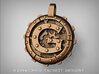 Steampunk Monogram Pendant "G" 3d printed ZBrush Rendering approximating a bronze finish. Actual Bronze finish may look a bit different.