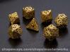 Steampunk Dice Set 3d printed Gold Plated Glossy