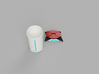 Portal ® Coffee Cup Stand - Portal 2 button 3d printed Cup stand with Cup 
