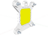 Socket S1 CPU Bauble Single 3d printed Rear of assembly in Sketchup; The yellow block represents the pins.