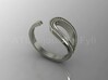 Beaded Loop Ring with Open Shank 3d printed White Gold