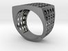 Chevalière Style Ring with Polka-Dots 3d printed 