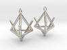 Pyramid triangle earrings type 2 3d printed 