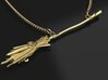 Witch Broom necklace 3d printed 