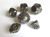 Art Nouveau Dice Set 3d printed In Polished Nickel Steel and inked