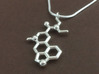 LSD molecule pendant 3d printed LSD pendant in polished silver, chain not included