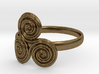 Bronze age triple spiral cult ring 3d printed 