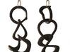 Tumbling loops earrings 3d printed In BSF. They come with sterling silver ear hoops.
