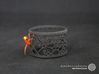 Set of 2 large napkin rings with Mosaic-3b 3d printed The photo shows a print made of black strong and flexible incl. orange lacing.