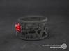 Set of 6 large napkin rings with Hearts 3d printed The photo shows a print made of black strong and flexible incl. red lacing.