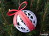 Customizable Christmas Ornament - Flowers 3d printed Add a customized bow with your personal text to make it extra special  (different model shown for illustration)