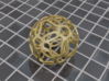 Symmetrical Pattern Sphere 3d printed Polished Gold Steel (render)