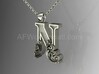 Scroll Letter N – Initial Letter Pendant 3d printed Scroll Letter N - Silver