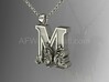 Scroll Letter M – Initial Letter Pendant 3d printed Scroll Letter M - Silver
