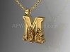 Scroll Letter M – Initial Letter Pendant 3d printed Scroll Letter M - gold