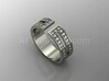 Greek Design Ring for 38 Gemstones 3d printed Beautiful in Silver with Gemstones