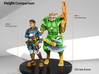 My'tril Soldier w Axe and Slug gun (My'tril - GBF) 3d printed Height comparison with terrans.