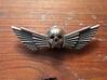 Winged Skull Pendant 6Cm 3d printed Raw Stainless Steel ,slightly polished