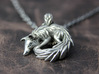 Fox Pendant 3d printed This material is Polished Silver , Patinated with bleach