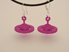 Saturn - Rotating Earrings (realistic scale) 3d printed Purple Strong & Flexible Polished