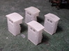 HO Brakeman's Cab Replacement Set 3d printed A collection of "small" and "large" cabins, assembled and ready for painting.  SFDP and XSFDP material shown.