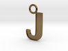 Letter J Key Ring Charm with decorative back holes 3d printed 