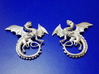 Whitby-wyrm dragon earrings 3d printed 