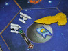 Human Destroyer 3d printed Two Sol destroyers fight a desperate skirmish against a Jol Nar Dreadnought in a game of Twilight Imperium 3