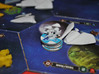 Robotic Fighter 3d printed L1Z1X fighters launched from a carrier in a game of Twilight Imperium 3