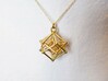 Introspection Pendant 3d printed Hyperpoly Pendant in Raw Brass