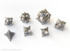 Faceted - polyhedral 7 dice set 3d printed 