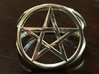 Pentacle ring - crossing 3d printed Pentacle ring in polished silver.