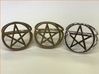 Pentacle ring 3d printed Left to right: raw brass, raw bronze, rhodium-plated. Note that the raw bronze ring is actually different style (pentacle ring - crossing) which you can find elsewhere in this shop. 