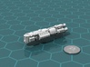 MCSF Battleship 3d printed Render of the model, with a virtual quarter for scale.