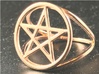 Pentacle ring 3d printed 14k Rose Gold Plated over polished brass.