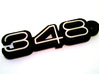 KEYCHAIN 348 LOGO IN BLACK 3d printed 348 logo keychain with white plastic inserts -you can buy them at the bottom of the page-.