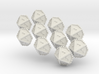 Set of 10 Braille Ten-sided Dice 3d printed 