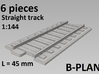 1/144th scale Straight Tracks (6 pcs) 3d printed 