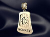 Chinese 12 animals pendant with bail - the monkey 3d printed RENDER PREVIEW