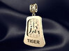 Chinese 12 animals pendant with bail - the tiger 3d printed RENDER PREVIEW
