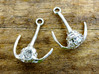 Ceratium Dinoflagellate Earrings 3d printed Ceratium Dinoflagellate Earrings in raw  silvered silver